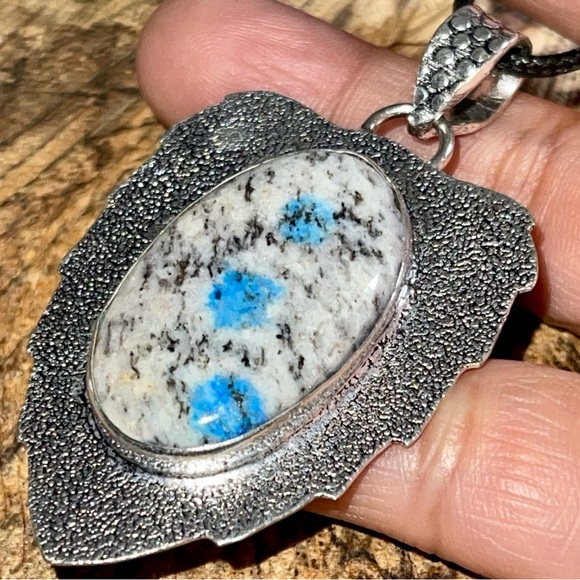 Raindrops K2 Azurite Pendant 2 1/2” - Picture 1 of 14